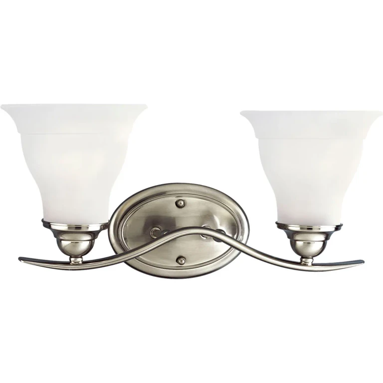 Brushed Nickel Two Light Bath Bracket from the Trinity Collection