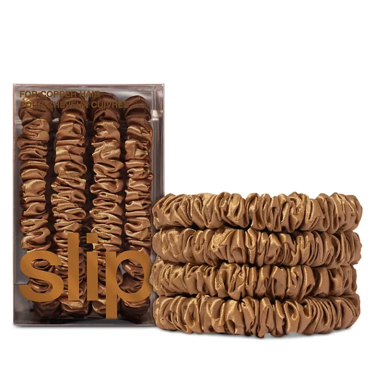 Slip Skinny Silk Scrunchies Set of 4 Copper One Size