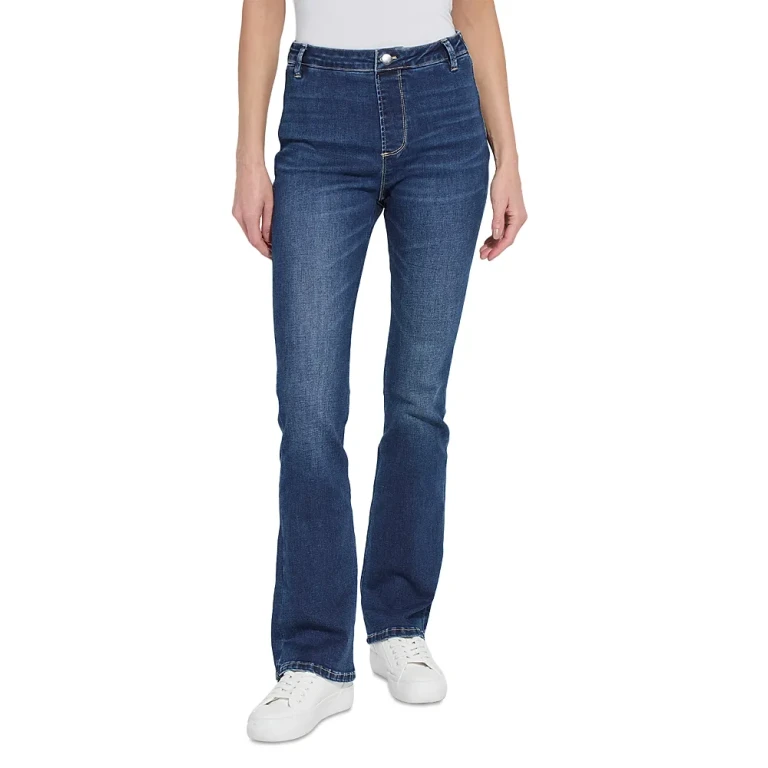 Lysse Estelle Everyday Flare Jeans in Dark Mid Wash