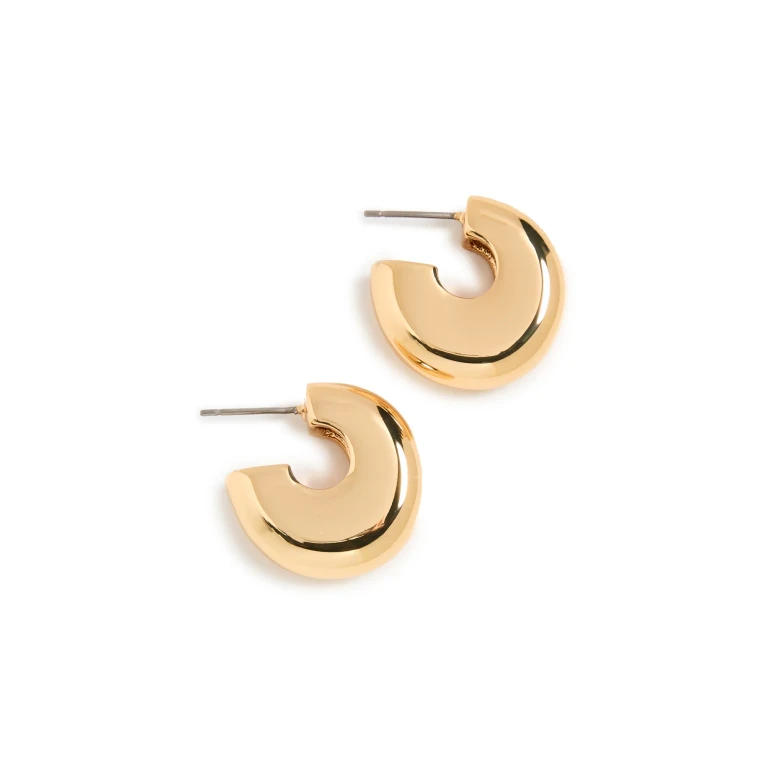 Clare V. Le Hoop Earrings Gold One Size