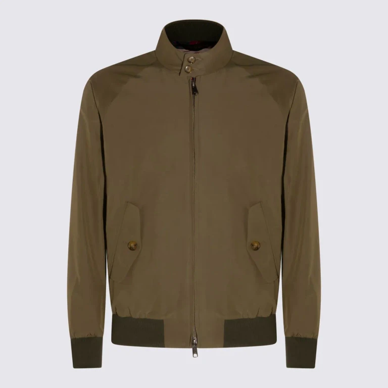 Cotton Blend Bomber Jacket with High Collar and Zip Closure (261BRCPS0001BCNY16097)