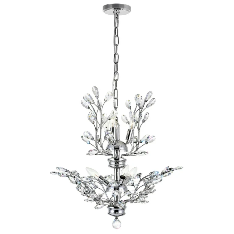 Chrome Six Light Chandelier from the Ivy Collection