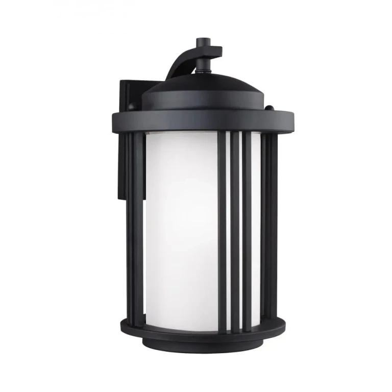 Black One Light Outdoor Wall Lantern from the Crowell Collection