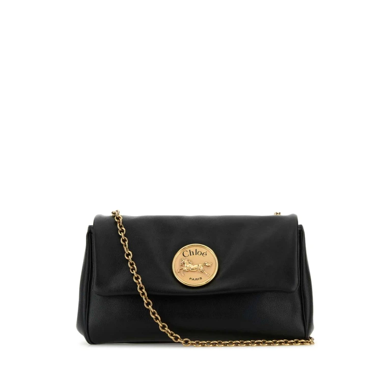 Chloé Black Leather Heritage Shoulder Bag