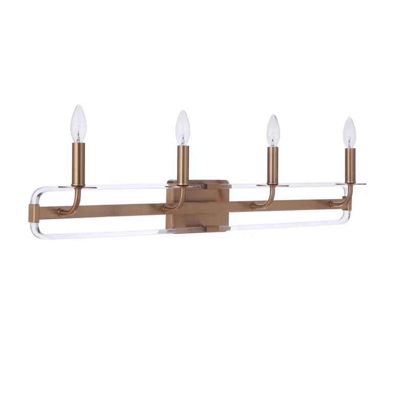 Graclyn 4-Light Bathroom Vanity Light in Satin Brass