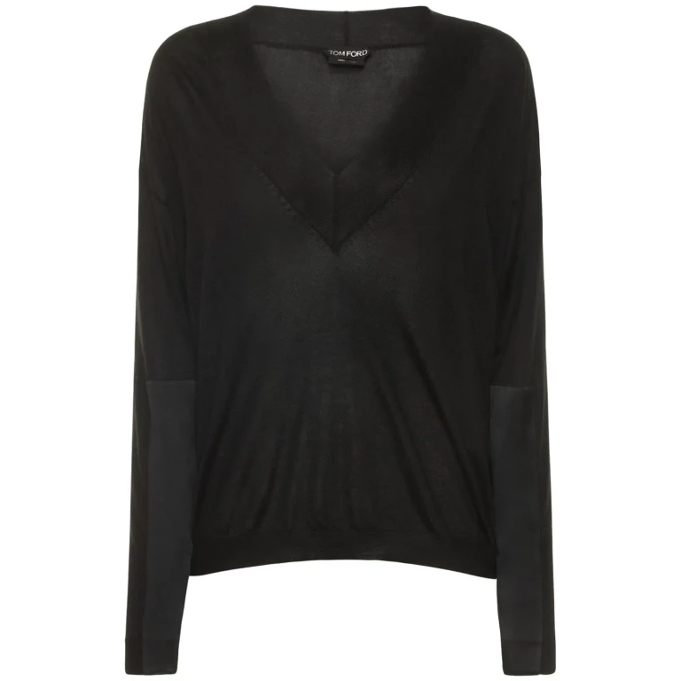 Tom Ford Elegant Long-sleeve Shirt With V-neck