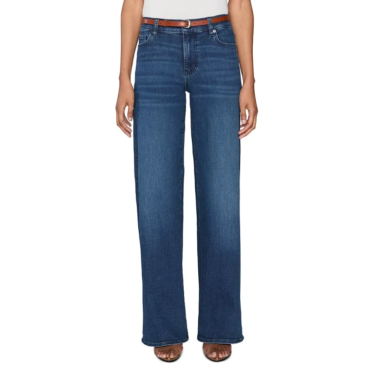 Frame Le Slim Palazzo High Rise Wide Leg Jeans in Rinse