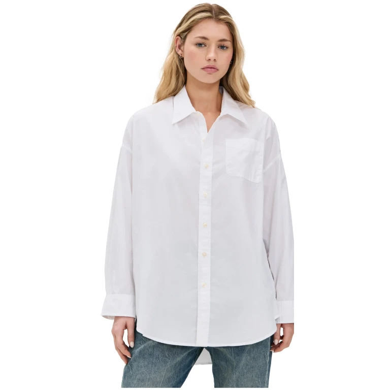 Camisa Oxford R13 con cuello caído Blanco XS