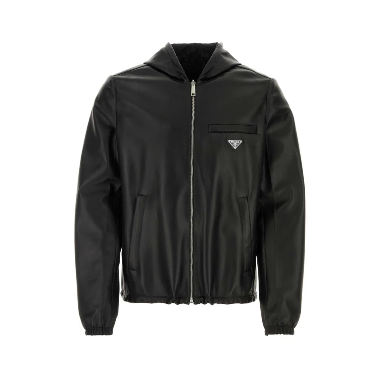 Prada Black Nappa Leather Reversible Jacket