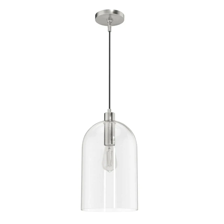 Brushed Nickel One Light Pendant from the Lochemeade Collection