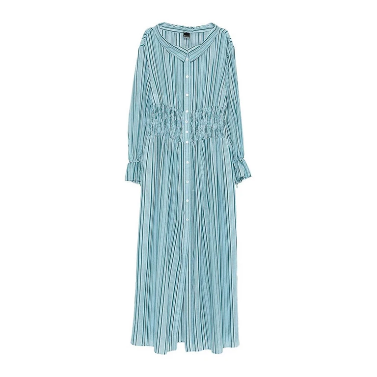 Pinko Striped Ruffle Maxi Dress