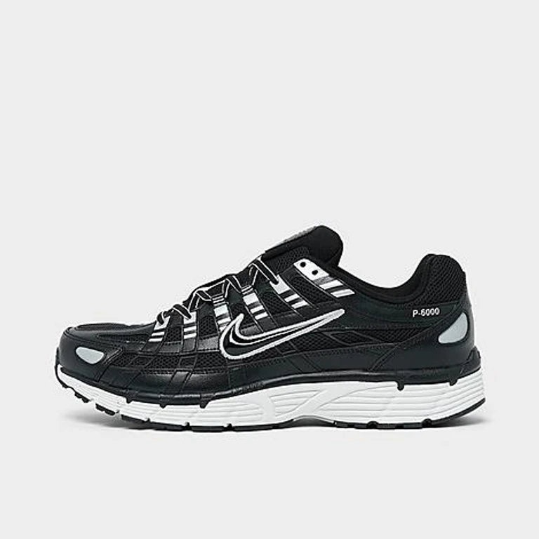 Nike Men's P-6000 Casual Shoes in Black/White/Metallic Silver Size: 7.5