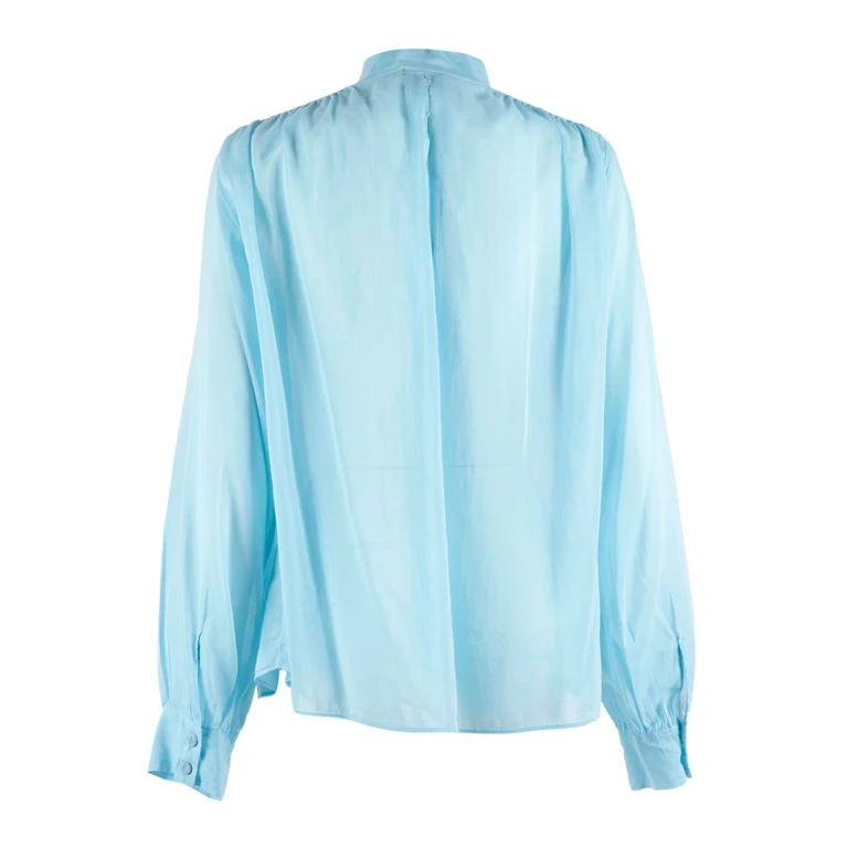 Forte Forte Bow-tie neck shirt in cotton-silk voile Pink Cotton Silk - Women