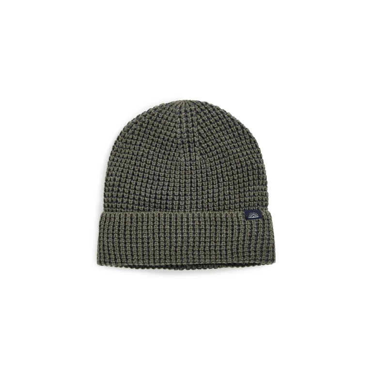 Faherty Plaited Waffle Beanie Forest One Size
