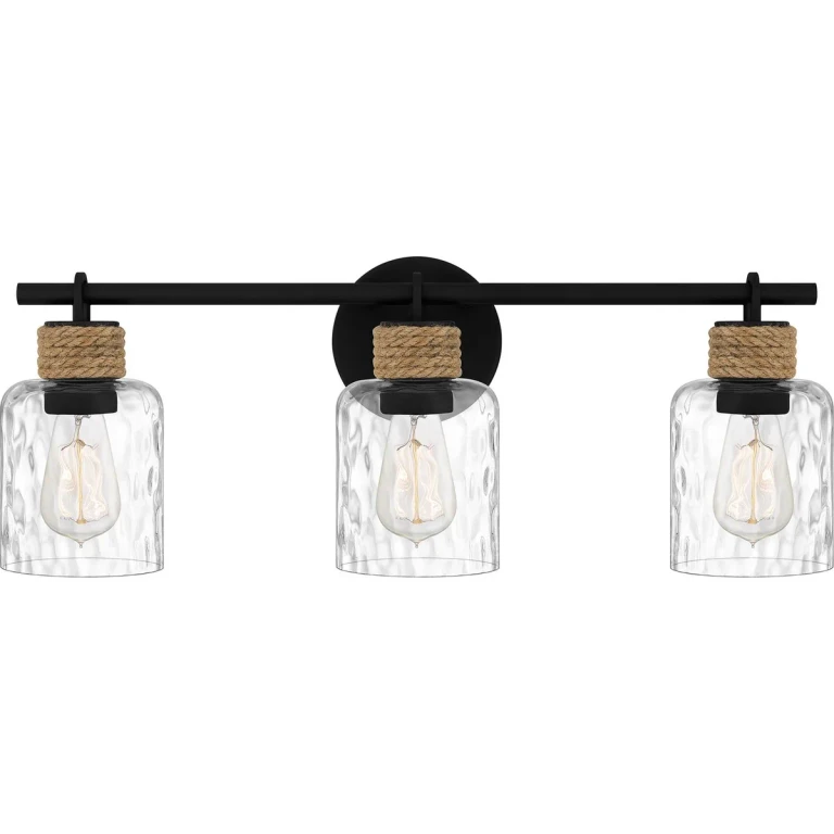 Matte Black Three Light Bath from the Baltic Collection