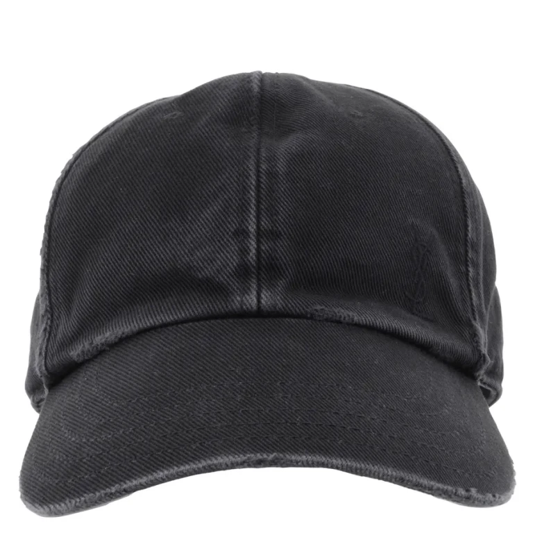 Saint Laurent Washed Denim Cassandre Cap