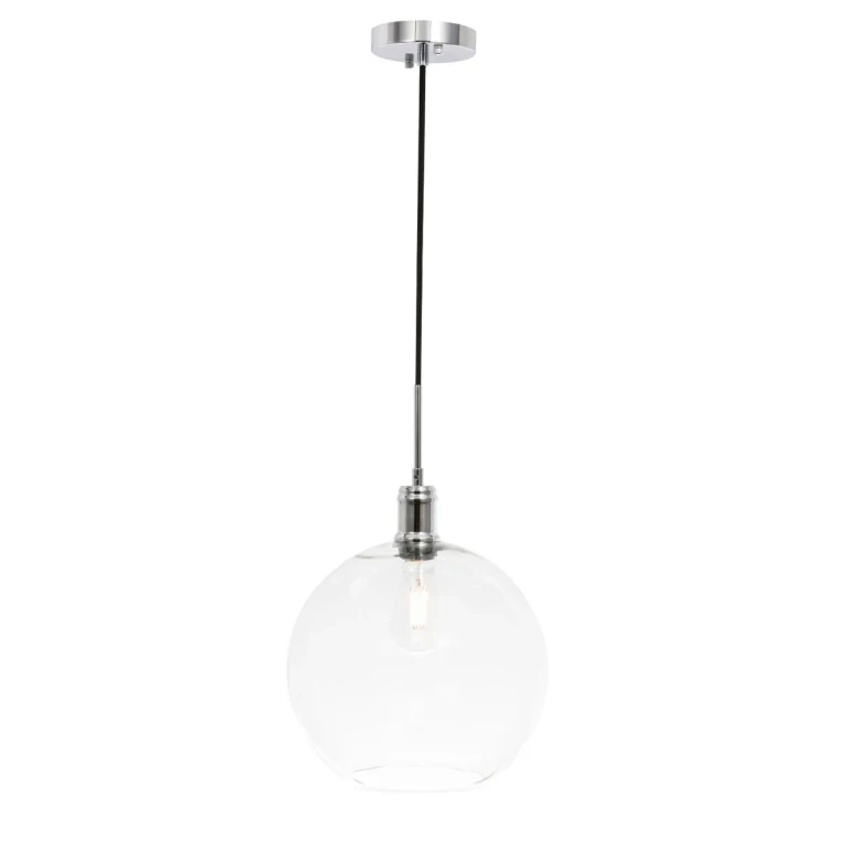 Chrome One Light Pendant from the Emett Collection