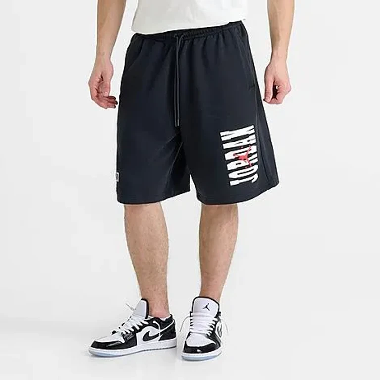 Jordan Men's Brooklyn Varsity Fleece Shorts in Black/Chile Red Size: Small