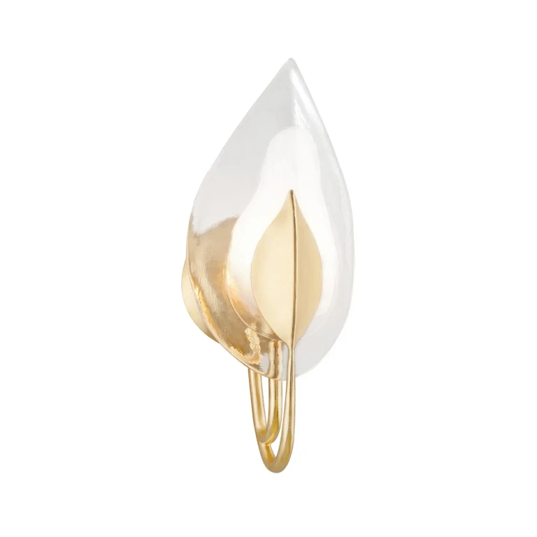 Gold Leaf One Light Wall Sconce from the Blossom Collection