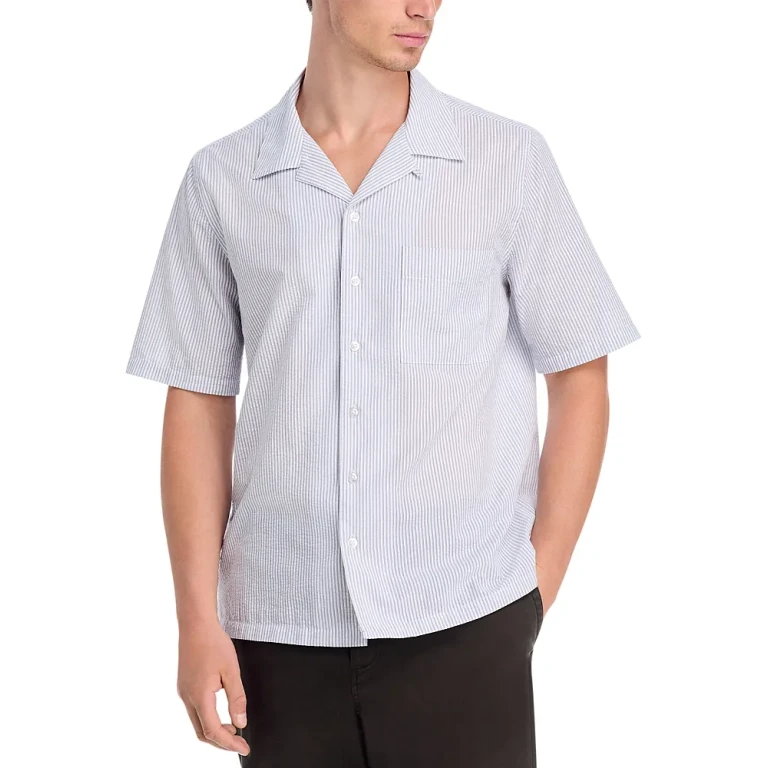 Onia Poplin Seersucker Convertible Vacation Shirt