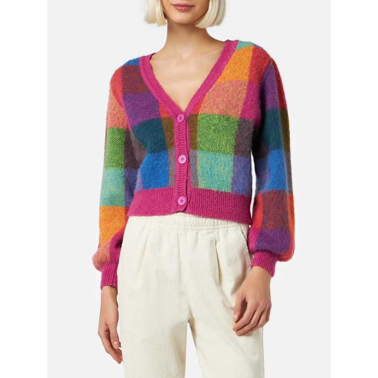 MC2 Saint Barth Woman Brushed Cropped Cardigan With Puff Sleeves