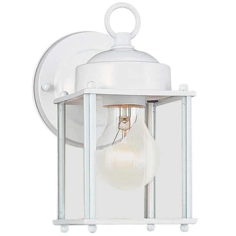 White One Light Outdoor Wall Lantern from the New Castle Collection