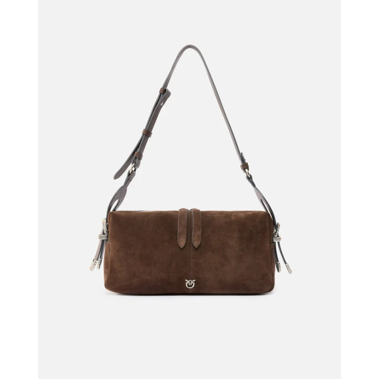 Pinko - Sac porté épaule moyen Keeper Bag en daim