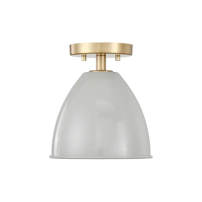 Brushed Gold One Light Semi Flush Mount from the Biba Collection