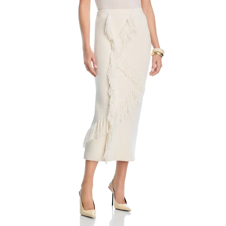 Derek Lam 10 Crosby Hestia Fringed Sweater Skirt