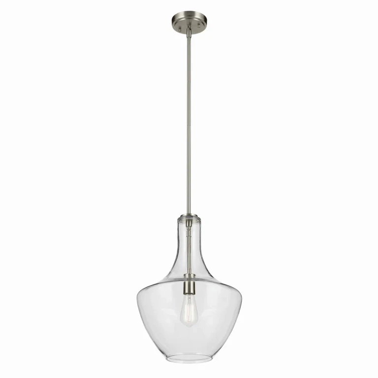 Brushed Nickel Pendant from the Everly Collection