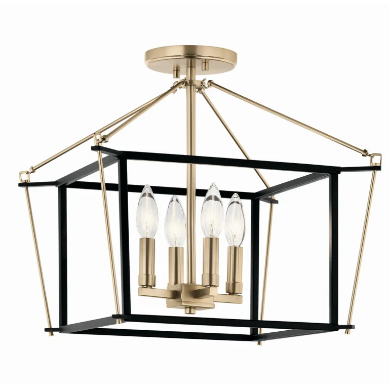 Champagne Bronze Four Light Semi Flush Mount from the Eisley Collection