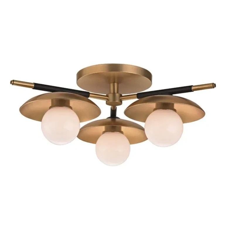 Julien 3-Light Ceiling Light in Aged Brass