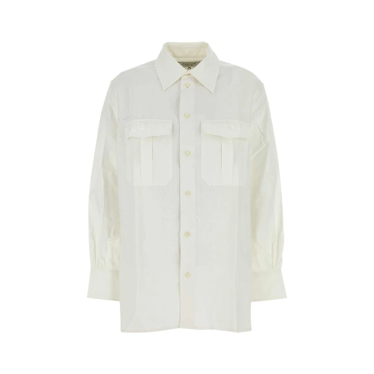 Marine Serre White Cotton Shirt Offwhite Exterior: Camicie - Women