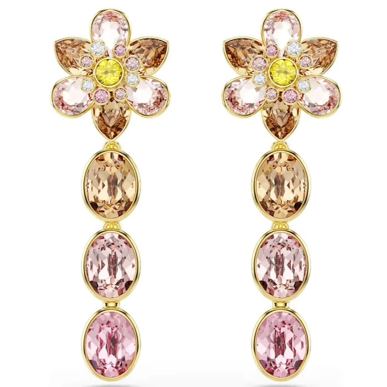 Swaroski Bijoux Gold / Multicolor (pink, Champagne, Yellow) Brass - Women