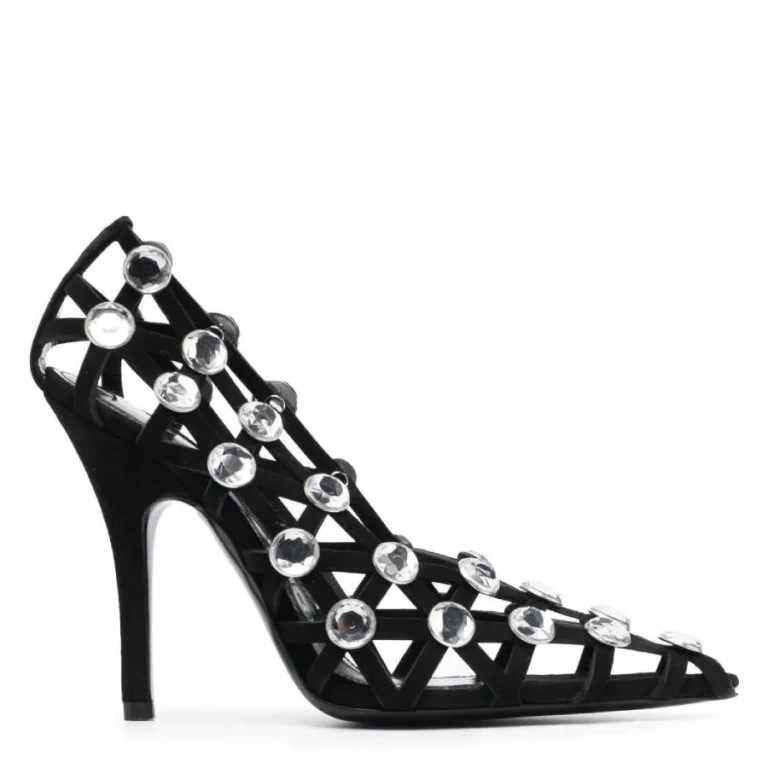 The Attico Grid 105Mm Rhinestone-Embellished Pumps