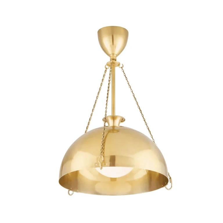 Aged Brass One Light Pendant from the Levette Collection