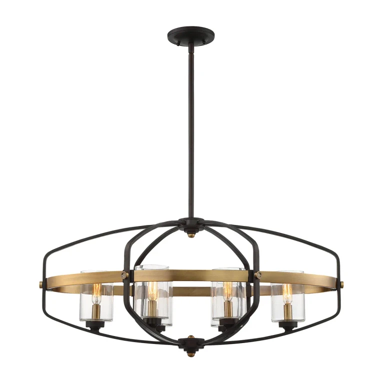 Savoy House Kirkland 6-Light Trestle in English Bronze and Warm Brass - 1-8042-6-79