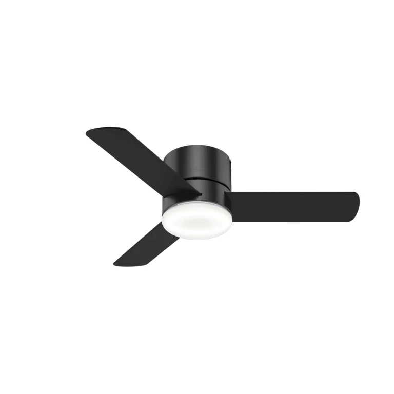 Hunter Minimus 44" Flush Mount Ceiling Fan in Matte Black