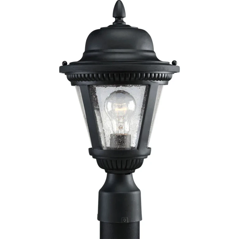Textured Black One Light Post Lantern from the Westport Collection