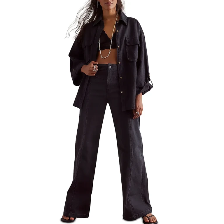 Free People We The Free Libre High Rise Wide Leg Jeans in Cafe Noir