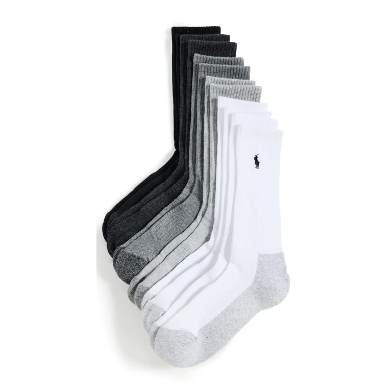 Polo Ralph Lauren Performance Crew Socks 6 Pack Black 10-13