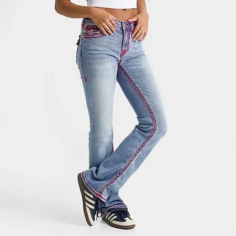 True Religion Women's Becca Super T Mid-Rise Bootcut Jeans in Boho Size: 24