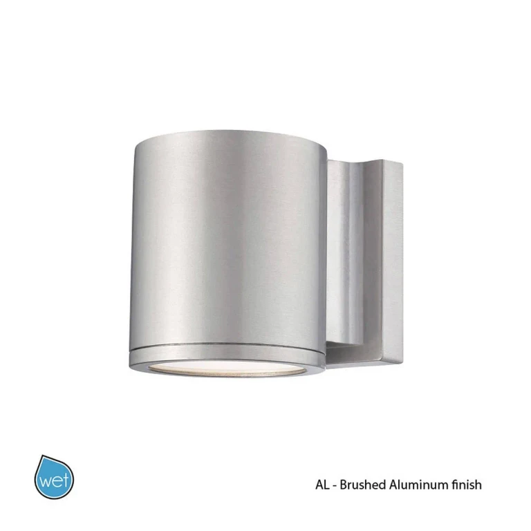 WAC Lighting 120V Tube LED Indoor/Outdoor Wall Light in Brushed Aluminum - WS-W2605-AL