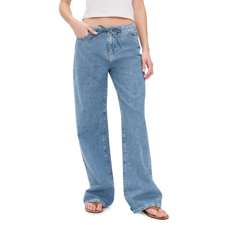 WARP + WEFT The Big Easy Pull On Wide Leg Jeans Cleo 32