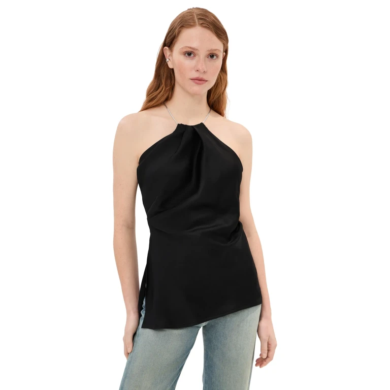 Victoria Beckham Chain Detail Cami Top Black 10