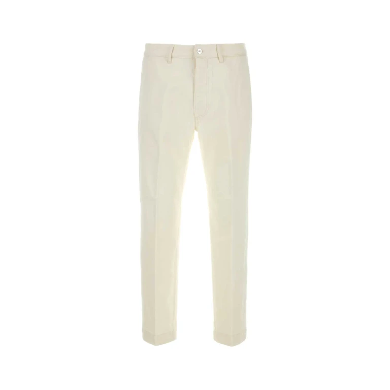 Nine In The Morning White Cotton Tim Pant Milk Exterior: Pantaloni - Men