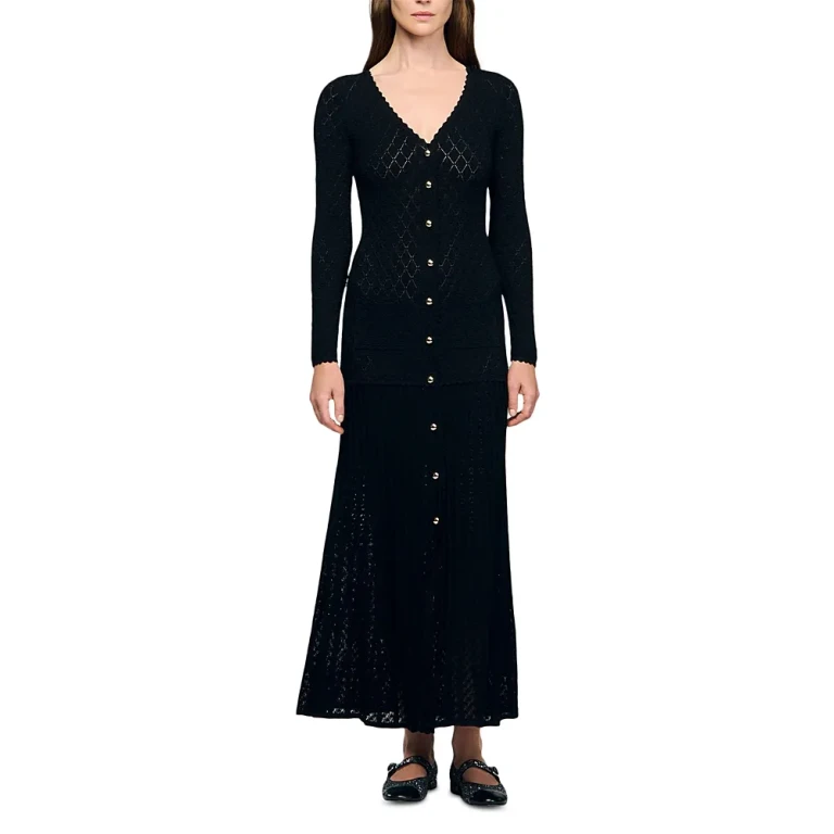 Sandro Long Sleeve Maxi Dress