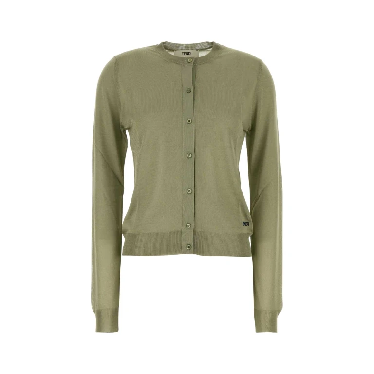 Sage Green Stretch Viscose Blend Cardigan