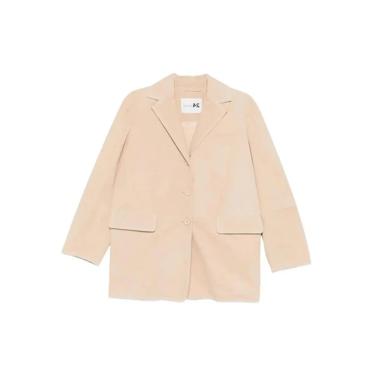 Manzoni24 Blouson En Cuir - Beige