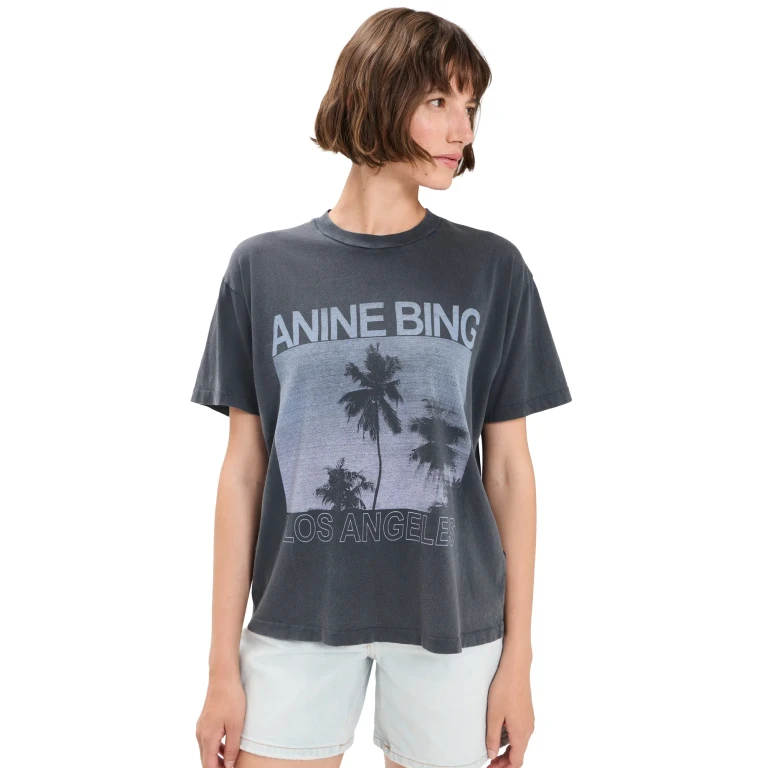 ANINE BING Cade Palms Tee Washed Grey M